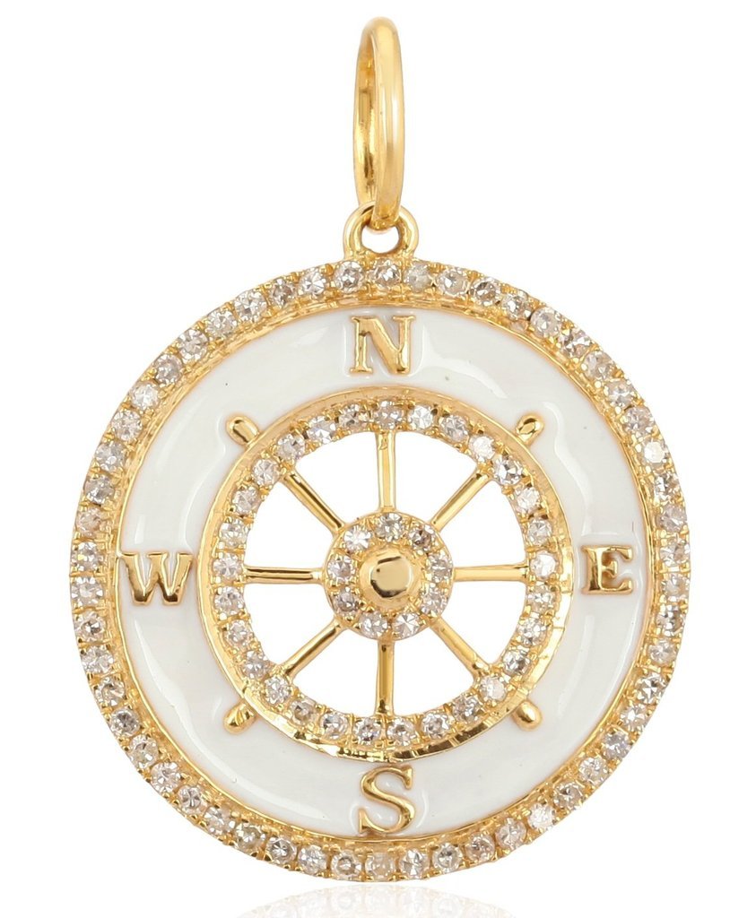Compass Necklace or Pendant in 14k Gold - DaVinci Emporium